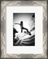 Framed Skateboarding Black And White