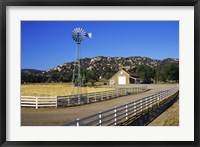 Framed Industrial windmill on a farm, California, USA