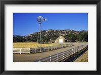 Framed Industrial windmill on a farm, California, USA