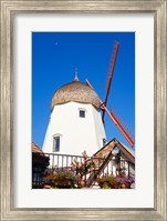 Framed Windmill on Alisal Road, Solvang, Santa Barbara County, Central California up close