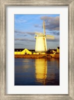 Framed Reflection of a traditional windmill in a river, Blennerville Windmill, Tralee, County Kerry, Ireland