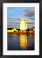 Framed Reflection of a traditional windmill in a river, Blennerville Windmill, Tralee, County Kerry, Ireland