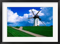 Framed Traditional windmill in a field, Skerries Mills Museum, Skerries, County Dublin, Ireland