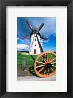 Framed Low angle view of a traditional windmill, Skerries Mills Museum, Ireland (with a wheel)