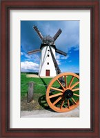 Framed Low angle view of a traditional windmill, Skerries Mills Museum, Ireland (with a wheel)