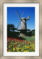 Framed USA, California, San Francisco, Golden Gate Park, windmill
