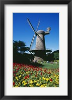 Framed USA, California, San Francisco, Golden Gate Park, windmill