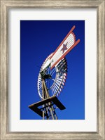 Framed Close view of a windmill at American Wind Power Center, Texas