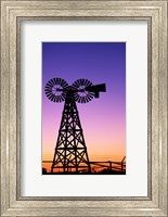 Framed Silhouette of a windmill, American Wind Power Center, Lubbock, Texas, USA