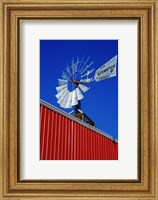 Framed Close angle view of a windmill at American Wind Power Center, Lubbock, Texas, USA