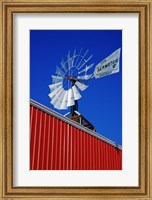 Framed Close angle view of a windmill at American Wind Power Center, Lubbock, Texas, USA