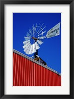 Framed Close angle view of a windmill at American Wind Power Center, Lubbock, Texas, USA