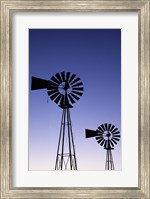 Framed Silhouette of windmills, American Wind Power Center, Lubbock, Texas, USA
