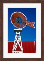 Framed Red Windmill in Texas