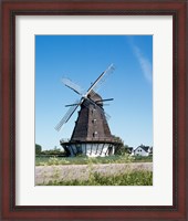 Framed Traditional windmill in a field, Malmo, Sweden