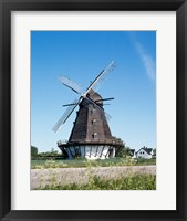 Framed Traditional windmill in a field, Malmo, Sweden