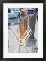 Framed Reflection of drainage windmill in the river, Horsey Windpump, Horsey, Norfolk, East Anglia, England