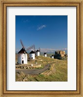 Framed Windmills, La Mancha, Consuegra, Castilla-La Mancha, Spain By Field