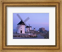 Framed Windmills, La Mancha, Consuegra, Castilla-La Mancha, Spain In Blue Light