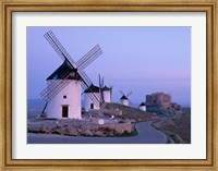Framed Windmills, La Mancha, Consuegra, Castilla-La Mancha, Spain In Blue Light