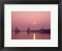 Framed Windmills at Sunrise, Zaanse Schans, Netherlands