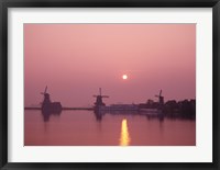 Framed Windmills at Sunrise, Zaanse Schans, Netherlands