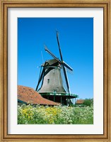 Framed Windmill and Cyclists, Zaanse Schans, Netherlands