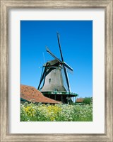 Framed Windmill and Cyclists, Zaanse Schans, Netherlands