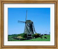 Framed Windmill and Cows, Wilsveen, Netherlands Photograph