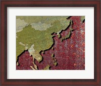 Framed Close-up of a world map - red