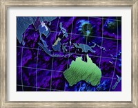 Framed Close-up of a map of Australia
