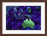 Framed Close-up of a map of Australia