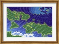 Framed Close-up of a world map