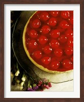 Framed Close-up of a cherry covered cheesecake