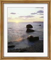 Framed Rocks on the beach at sunrise