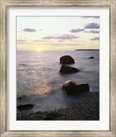 Framed Rocks on the beach at sunrise