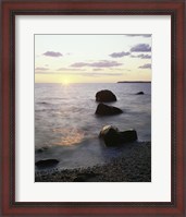 Framed Rocks on the beach at sunrise