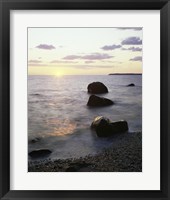 Framed Rocks on the beach at sunrise