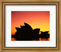 Framed Sunrise over an opera house, Sydney Opera House, Sydney, Australia
