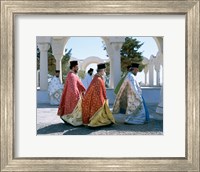 Framed Greek Orthodox, Priests, Santorini, Thira (Fira), Cyclades Islands, Greece