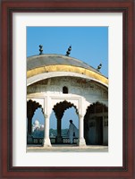 Framed Taj Mahal seen through arches at Agra Fort, Agra, Uttar Pradesh, India