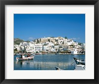 Framed City Skyline and Harbor, Naxos, Cyclades Islands, Greece