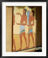Framed Minoan Art, Procession Fresco, Palace of Knossos, Knossos, Crete, Greece