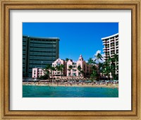 Framed Hotel on the beach, Royal Hawaiian Hotel, Waikiki, Oahu, Hawaii, USA