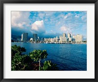 Framed Buildings on the waterfront, Waikiki Beach, Honolulu, Oahu, Hawaii, USA