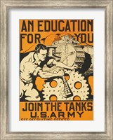 Framed Join the Tanks US Army
