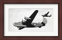 Framed Low angle view of two bomber planes in flight, B-24 Liberator