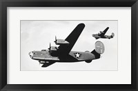 Framed Low angle view of two bomber planes in flight, B-24 Liberator