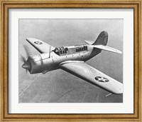 Framed High angle view of a fighter plane in flight, Curtiss SB2C Helldiver, December 1941