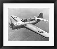 Framed High angle view of a fighter plane in flight, Curtiss SB2C Helldiver, December 1941